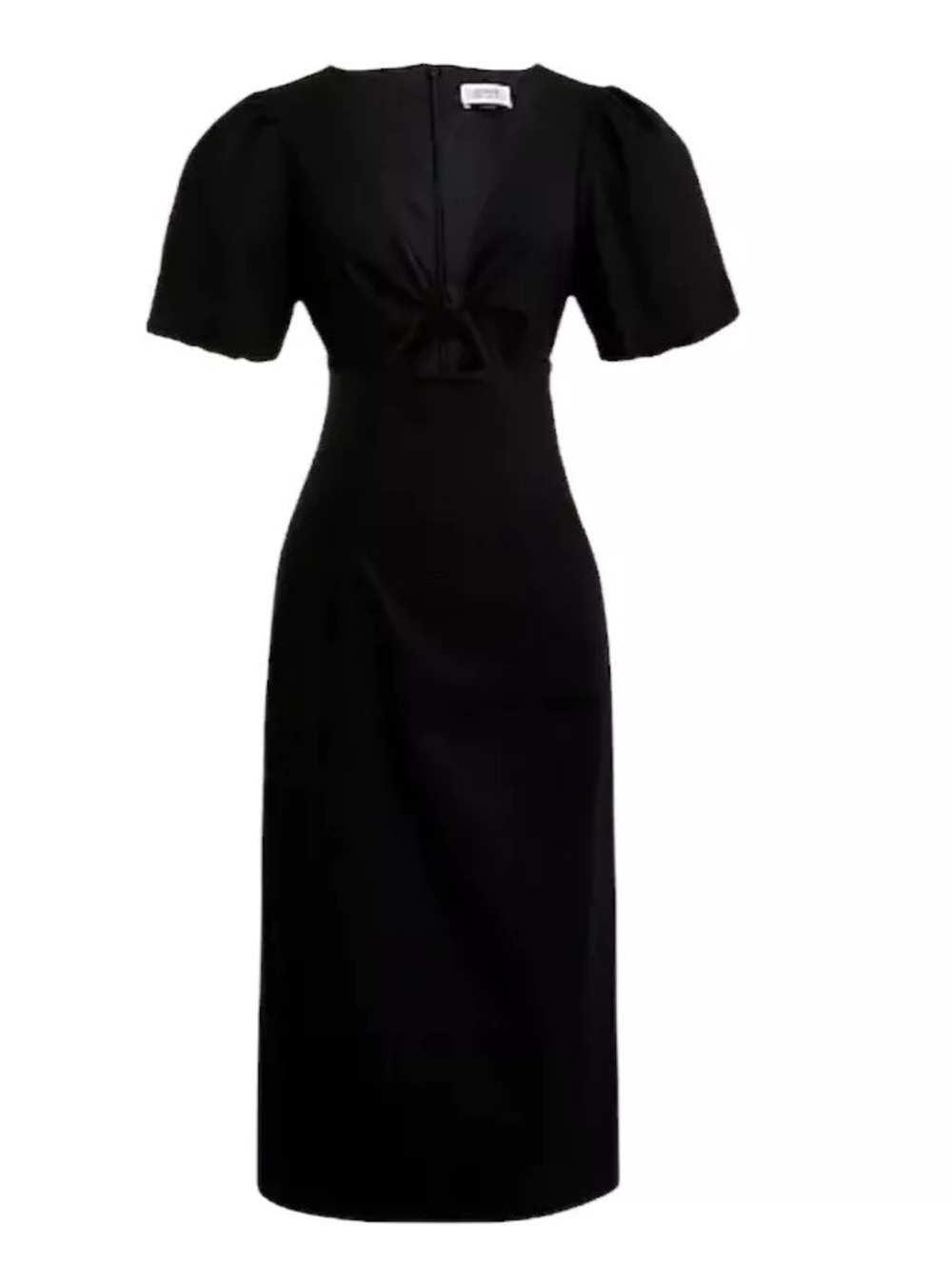 NWT J.Crew Collection Size 0 Black Cutout Puff Sleeve Sheath Dress Cotton Twill